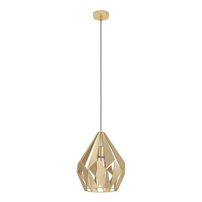 Carregue imagem no visualizador da galeriaCandeeiro de teto suspenso com abajur metálico dourado CARLTON EGLO
