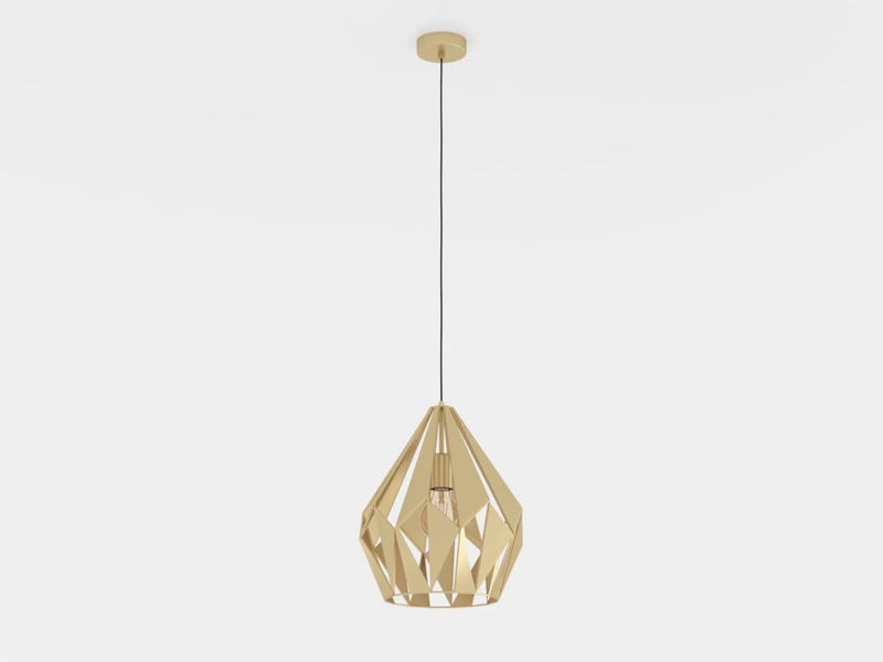 Carregue imagem no visualizador da galeriaCandeeiro de teto suspenso com abajur metálico dourado CARLTON EGLO
