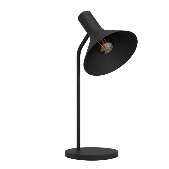 Load image into Gallery viewer, Candeeiro de mesa com abajur cónico preto MORESCANA EGLO
