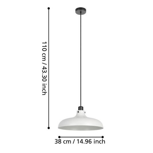 Candeeiro de teto com abajur cónico metal cinzento MATLOCK EGLO