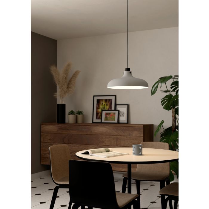 Carregue imagem no visualizador da galeriaCandeeiro de teto com abajur cónico metal cinzento MATLOCK EGLO
