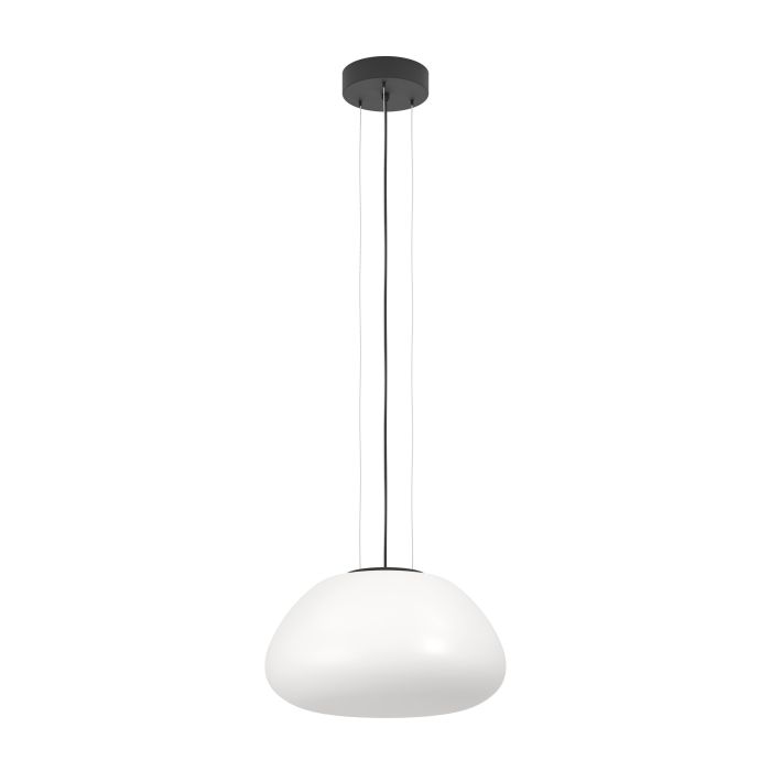 Load image into Gallery viewer, Candeeiro de Teto Suspenso BALMES com Abajur em Vidro Opalino Mate Branco
