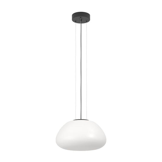 Candeeiro de Teto Suspenso BALMES com Abajur em Vidro Opalino Mate Branco