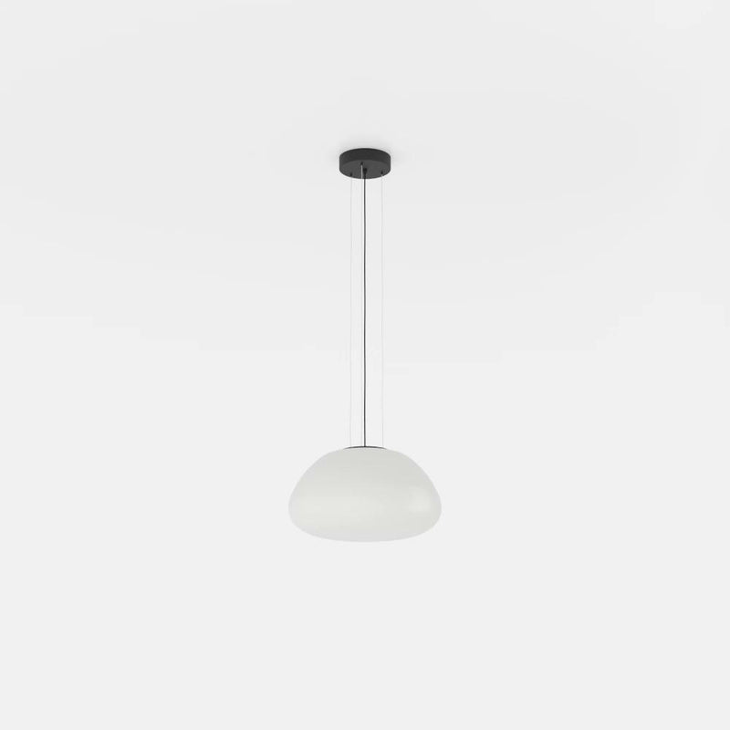 Load image into Gallery viewer, Candeeiro de Teto Suspenso BALMES com Abajur em Vidro Opalino Mate Branco

