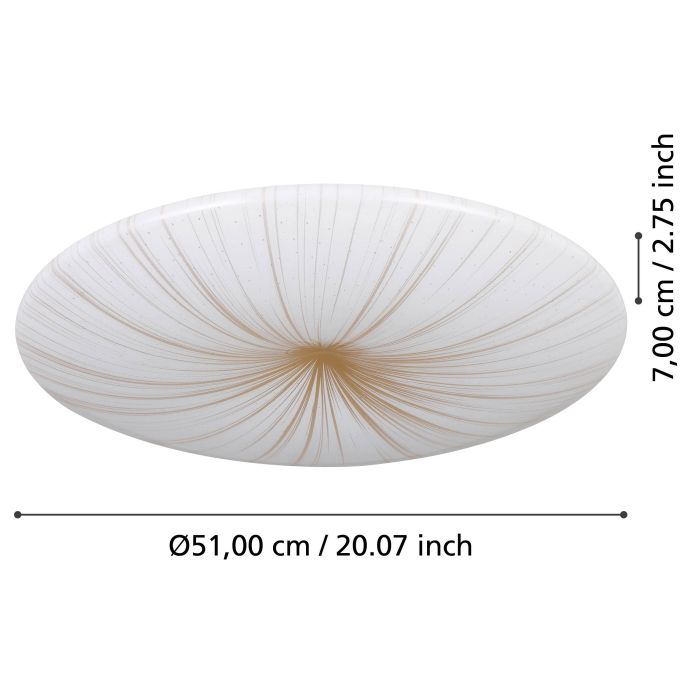 Load image into Gallery viewer, Plafon LED com Detalhes em Ouro Branco 51 cm NIEVES 1 EGLO
