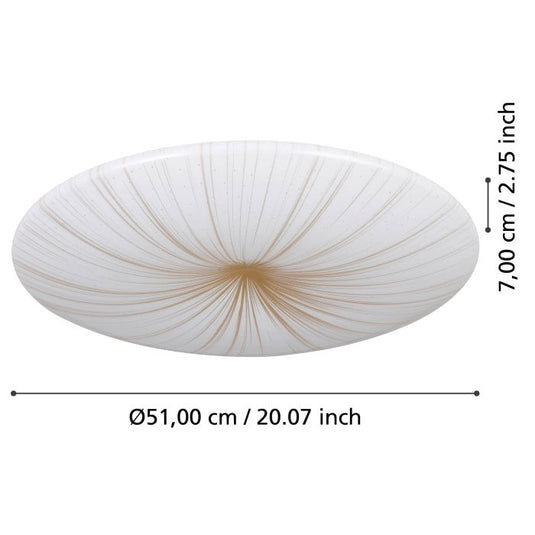 Plafon LED com Detalhes em Ouro Branco 51 cm NIEVES 1 EGLO