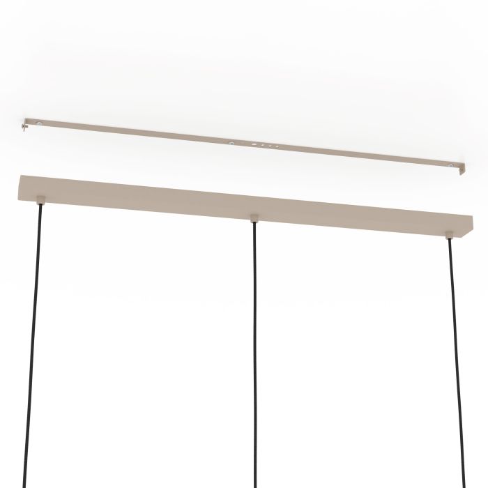 Carregue imagem no visualizador da galeriaCandeeiro de teto suspenso com três abajures em metal areia ROMAZZINA EGLO
