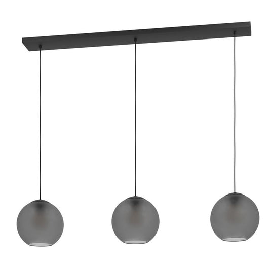 Candeeiro de teto com três lâminas de vidro mate cinzento ARANGONA EGLO