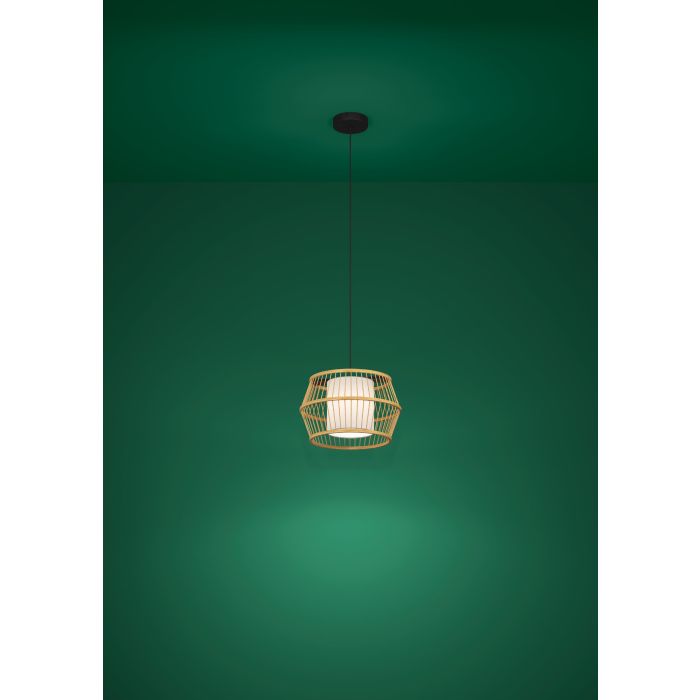 Load image into Gallery viewer, Candeeiro de teto com abajur de bambu natural MONTERROSO EGLO

