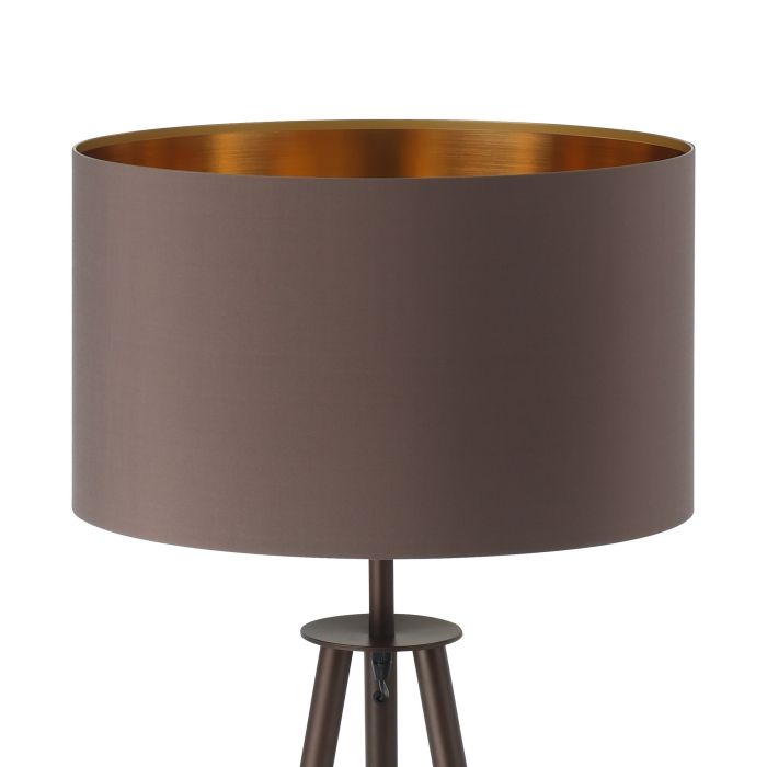Load image into Gallery viewer, BIDFORD Candeeiro de Pé Castanho e Dourado Cappuccino EGLO
