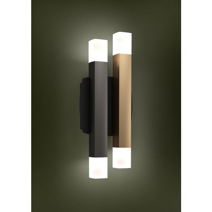 Load image into Gallery viewer, Aplique de Parede LED com Colunas Douradas e Castanho Escuro ESTANTERIOS EGLO
