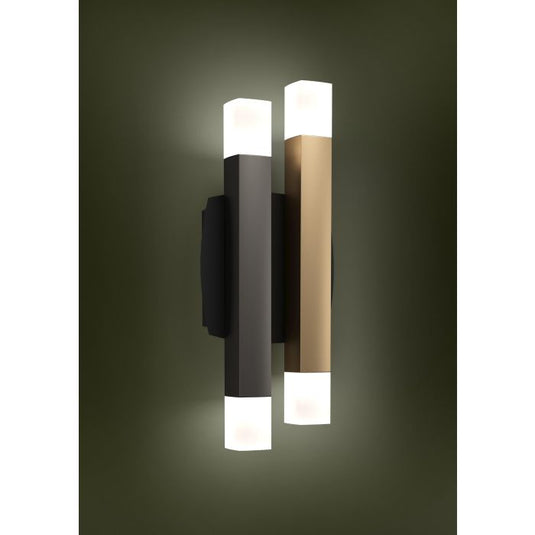 Aplique de Parede LED com Colunas Douradas e Castanho Escuro ESTANTERIOS EGLO