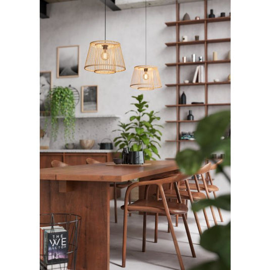 Candeeiro de teto com ripas de bambu natural HYKEHAM EGLO