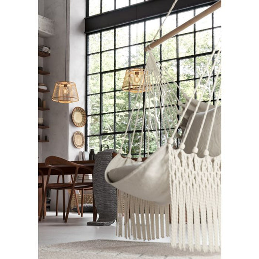 Candeeiro de teto com ripas de bambu natural HYKEHAM EGLO