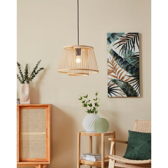 Candeeiro de teto com ripas de bambu natural HYKEHAM EGLO