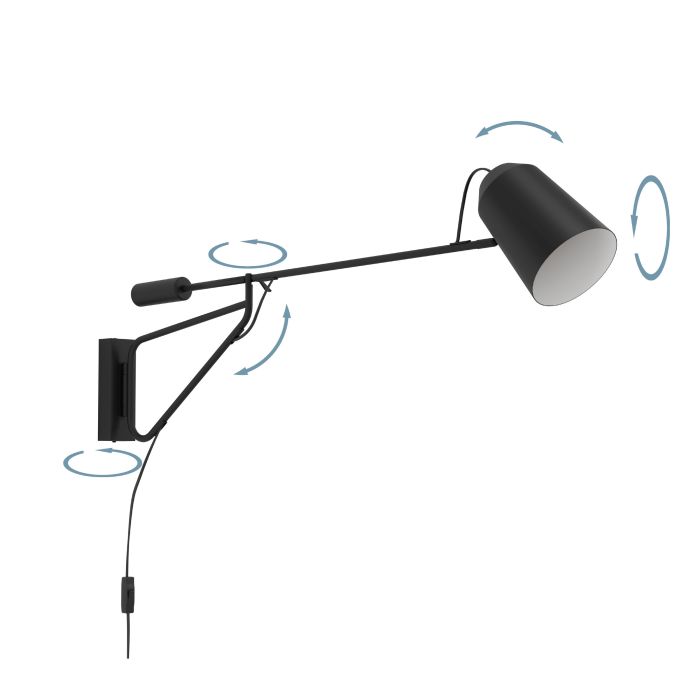 Load image into Gallery viewer, Aplique de Parede com Braço Móvel e Cabeça Ajustável LORETO EGLO
