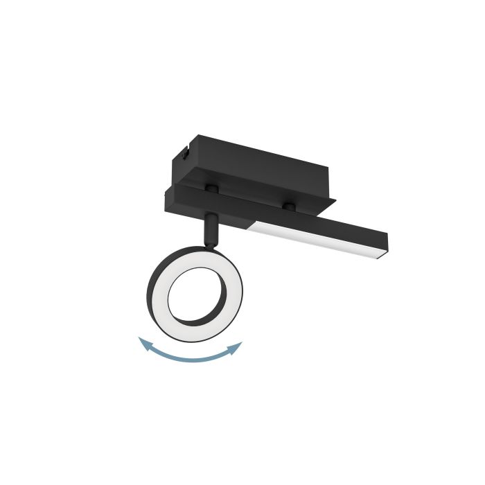 Load image into Gallery viewer, Foco LED de Parede com Suporte em Metal Preto CARDILLIO 2 EGLO

