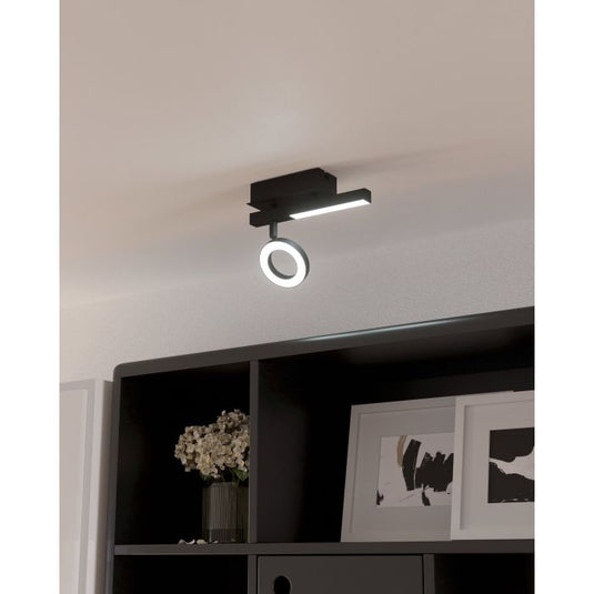 Foco LED de Parede com Suporte em Metal Preto CARDILLIO 2 EGLO