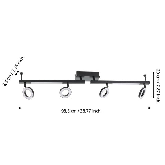 Candeeiro de Teto LED com 4 Focos Giratórios CARDILLIO 2 EGLO