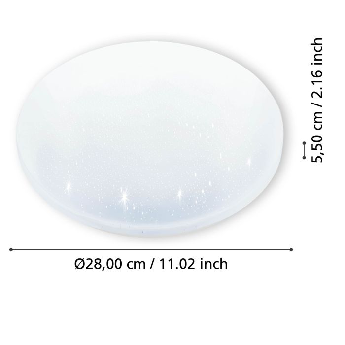 Load image into Gallery viewer, Plafon LED com Difusor Redondo Branco e Suporte Metálico FRANIA-S EGLO
