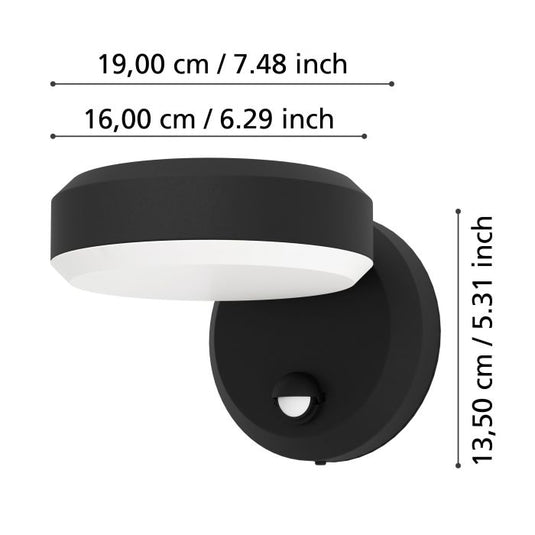 Aplique de Parede Exterior LED com Sensor FORNACI EGLO