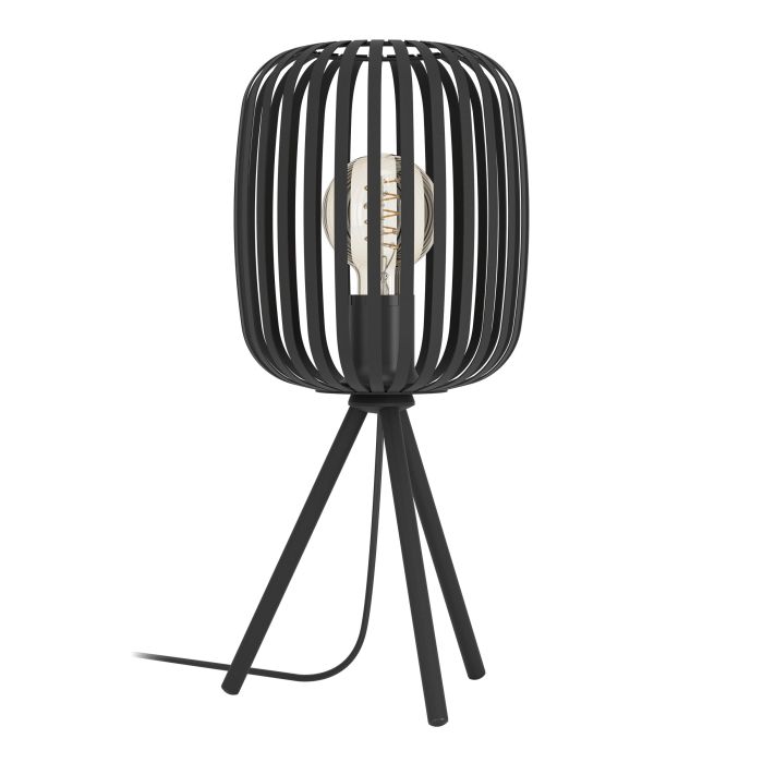 Load image into Gallery viewer, Candeeiro de Mesa com Abajur Preto e Base Tripé ROMAZZINA EGLO
