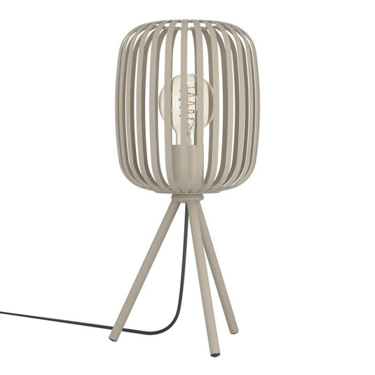 Candeeiro de Mesa com Abajur Cor Areia e Base Tripé ROMAZZINA EGLO