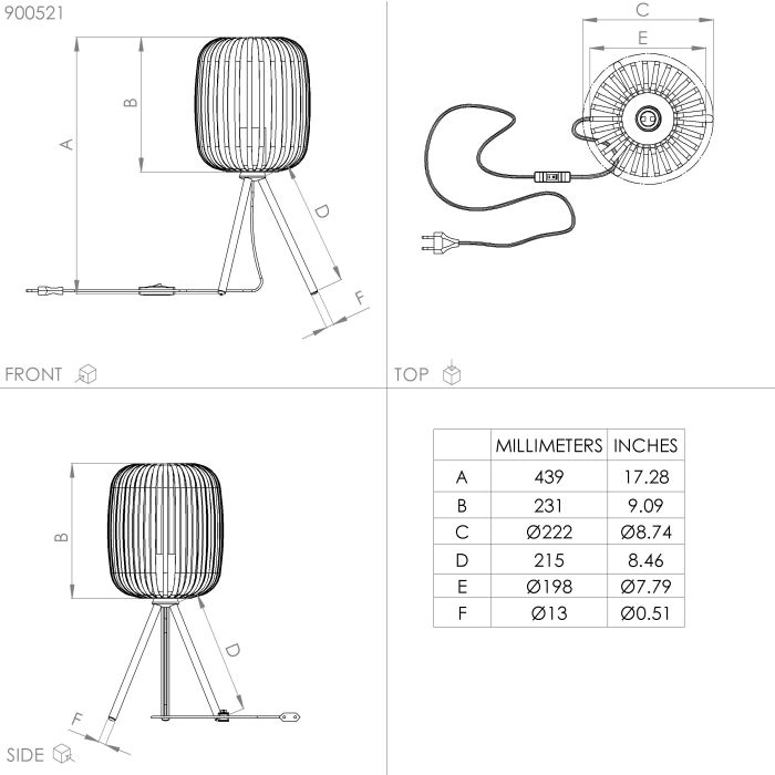 Load image into Gallery viewer, Candeeiro de Mesa com Abajur Cor Areia e Base Tripé ROMAZZINA EGLO

