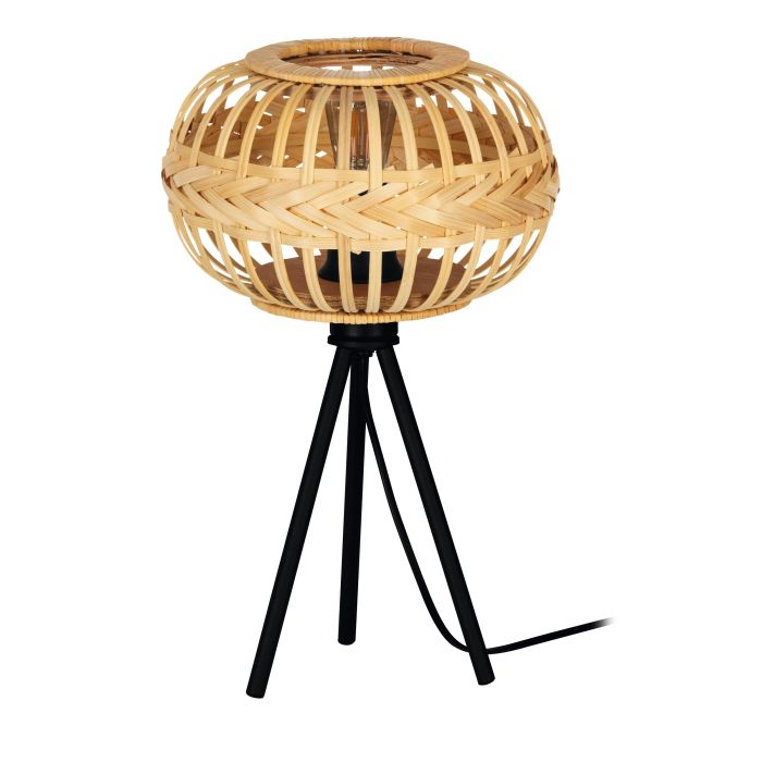 Load image into Gallery viewer, Candeeiro de Mesa com Abajur em Vime Castanho AMSFIELD 1 EGLO
