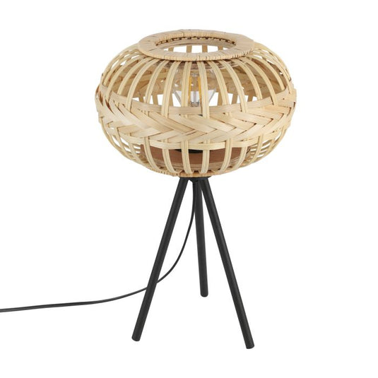 Candeeiro de Mesa com Abajur em Vime Castanho AMSFIELD 1 EGLO