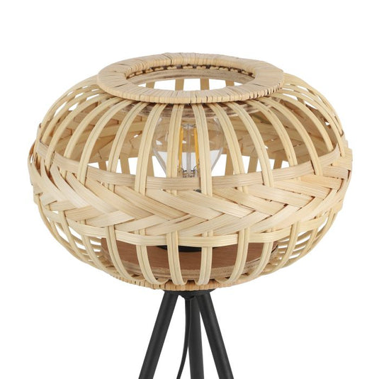 Candeeiro de Mesa com Abajur em Vime Castanho AMSFIELD 1 EGLO