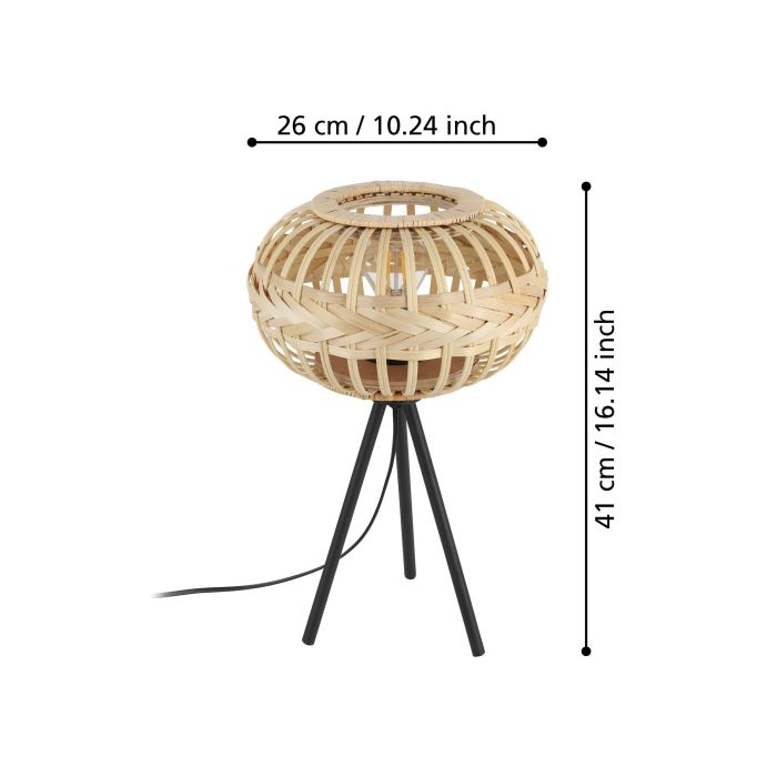 Load image into Gallery viewer, Candeeiro de Mesa com Abajur em Vime Castanho AMSFIELD 1 EGLO
