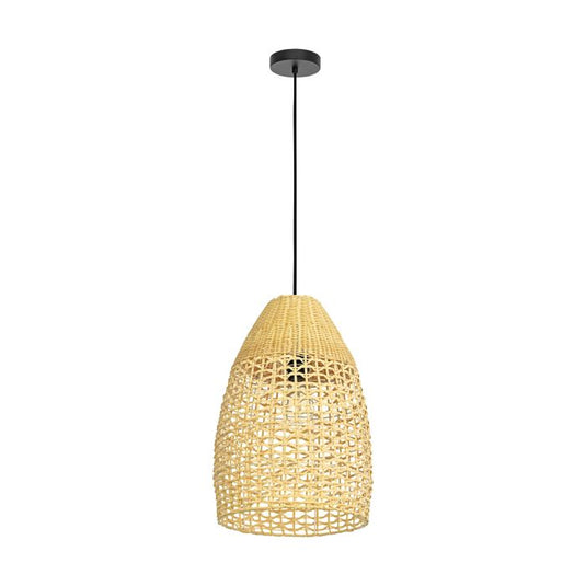 Candeeiro de teto com abajur oval em vime natural SAMBUCONA EGLO
