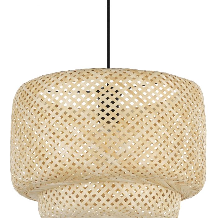 Carregue imagem no visualizador da galeriaCandeeiro de teto suspenso com abajur em vime natural HETTONLE EGLO
