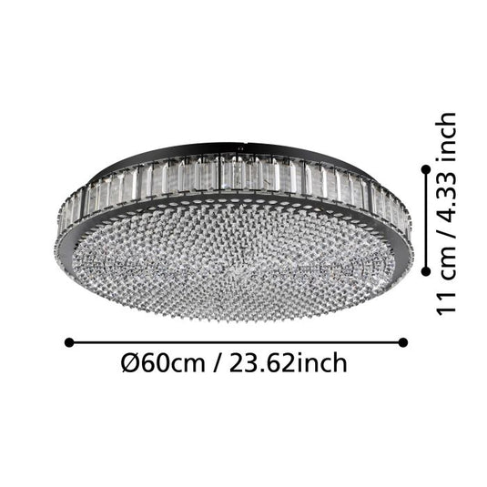Candeeiro de teto LED com cristais transparentes BALPARDA EGLO