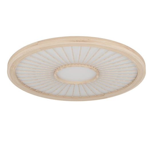 Candeeiro de teto LED com painel branco e cobertura em bambu DEHESA EGLO