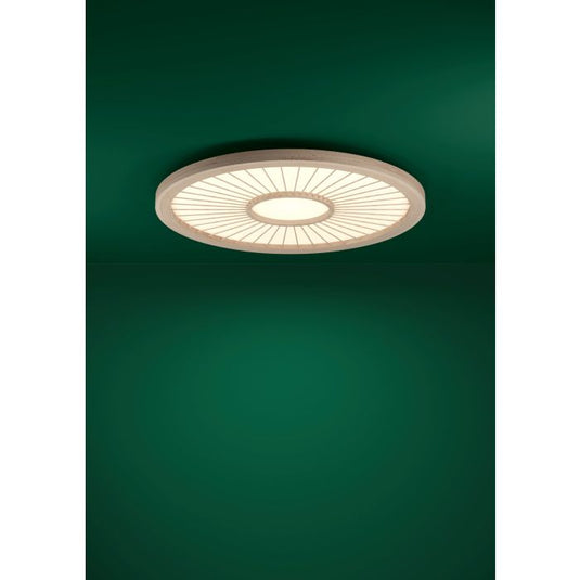Candeeiro de teto LED com painel branco e cobertura em bambu DEHESA EGLO