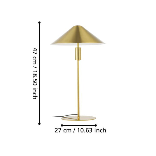Candeeiro de Mesa LED com Abajur Cónico Latão Escovado PARAGUAY EGLO