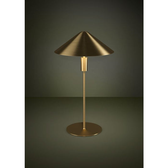 Candeeiro de Mesa LED com Abajur Cónico Latão Escovado PARAGUAY EGLO
