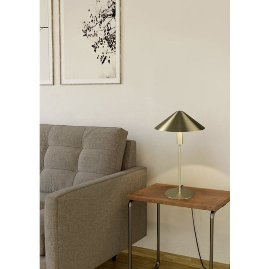 Candeeiro de Mesa LED com Abajur Cónico Latão Escovado PARAGUAY EGLO