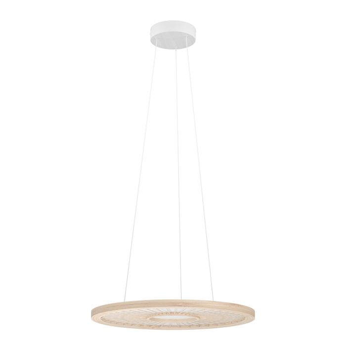 Carregue imagem no visualizador da galeriaCandeeiro de teto LED com painel branco e bambu DEHESA EGLO
