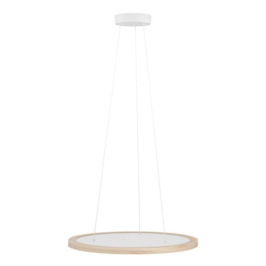 Candeeiro de teto LED com painel branco e bambu DEHESA EGLO