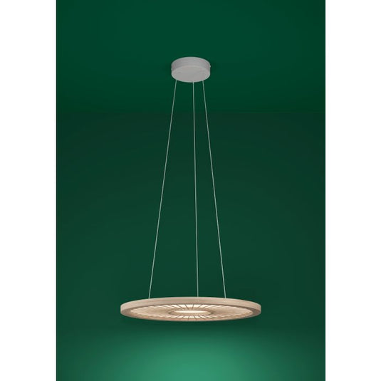 Candeeiro de teto LED com painel branco e bambu DEHESA EGLO