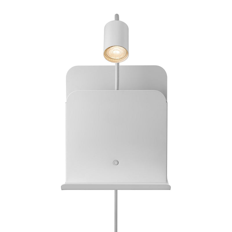 Carregue imagem no visualizador da galeriaAplique de Parede Multifuncional com Prateleira e USB ROOMI NORDLUX
