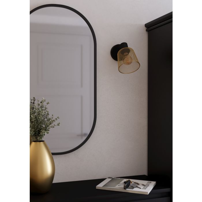 Load image into Gallery viewer, Foco de Parede em Latão Escovado com Malha Metálica COSLADA EGLO
