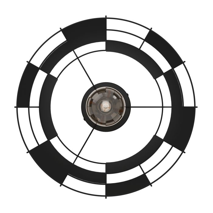 Load image into Gallery viewer, Candeeiro de teto com abajur metálico preto axadrezado PONTEFRACT EGLO
