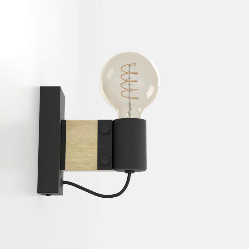 Load image into Gallery viewer, Aplique de Parede em Madeira e Metal Preto BAILRIGG EGLO
