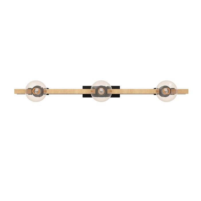 Load image into Gallery viewer, Candeeiro de teto com viga de madeira e metal preto BAILRIGG EGLO
