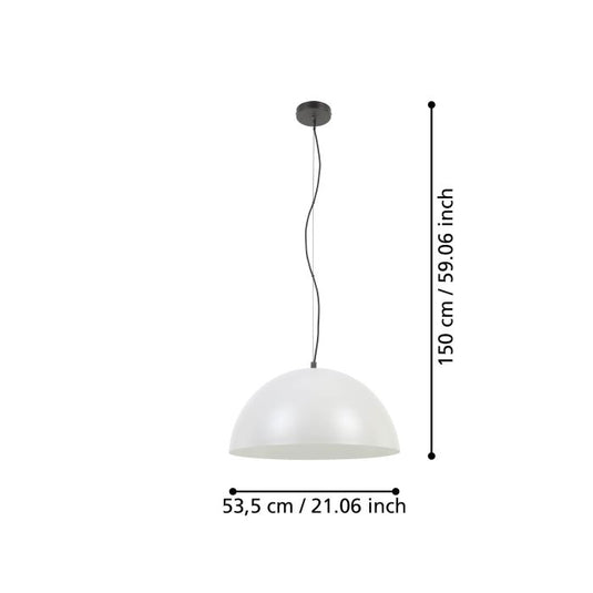 GAETANO 1 Candeeiro de Teto Suspenso em Aço Cinzento 50cm