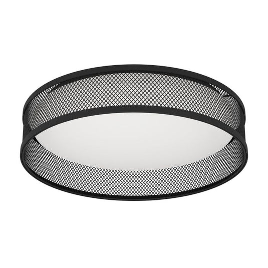 Candeeiro de teto LED com abajur metálico em rede preta LUPPINERIA EGLO